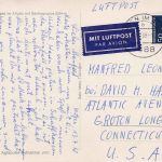 BRD - 50 Pfg. Brandenburger Tor Luftpostkarte n. USA Wangen - Groton 1968