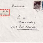 BRD - 7012 Schmiden Einschreibebrief n. Bad Salzuflen 1968