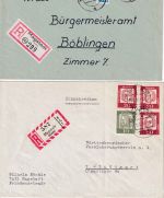 BRD - Magstadt (Württ) 2 Heimatbelege/Einschreibebriefe 1956/1963