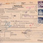 BRD - 2+1 DM + 50 Pfg. Bauwerke Paketkarte n. BELGIEN Lauda - Antwerpen 1969