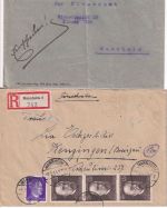 DR/BRD - Mannheim 3 3 Orts/Einschreibebriefe ex 1922/1963