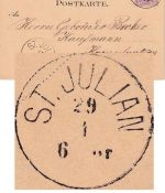 Bayern - St. Julian 29/1 K1 5 Pfg. Ganzsachenkarte n. Kaiserslautern