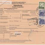 BRD - 2 M. Bed. Deutsche u.a. Paketkarte n. BELGIEN Buschhütten 1966