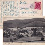 BRD - Holthausen ü. Schmallenberg Landpost-Ra2 Karte n. BRASILIEN 1953