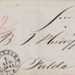 Th&T- Frankfurt 1. AUG. 1844 K2 2 Kr. Portobrief n. Fulda mit Inhalt