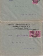 DR-Infla - 20 M. + 2x20 M. Bergmann 2 Drucksachenbriefe Emden 19.6./8.6.23