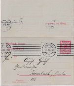 Bayern - 10 Pfg. Rauten Ganzsachen-Kartenbrief m. Zudruck Augsburg 1910