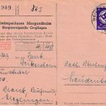 DR - 6 Pfg. Hkr. Dienstpostkarte (Giromitteilung) Weikersheim 15.3.45