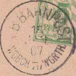 Bayern - K.B. Bahnpost WDBCH-III-WGRTH 15. JUL 07 5 Pfg. Ganzsachenkarte