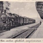 NRW - Bückeburg Bahnhof (Bahnsteig) m. Dampfzug sw-AK gelaufen 1939