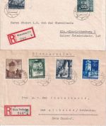 Gen.Gouv. - Warschau/Biala Podlaska 2 Einschreibebriefe Bauwerke 1941/1943