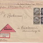 DR - 2x30+2x1 Pfg Hindenburg Nachnahme-Einschreibebrief Nieder-Kleinaupa 18.2.39