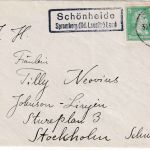 DR - Schönheide Spremberg (Nd. Lausitz) Land Landpost-Ra2 Brief n. SCHWEDEN 1929