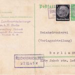 DR - Langenfeld ü. Bergstadt (Kr. Jarotschin Posen) Landpost-Ra2 Ganzsache 1941