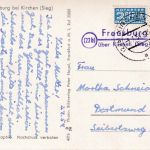 BRD - (22b) Freusburg ü. Kirchen (Sieg) Landpost-L2 Karte n. Dortmund 1954