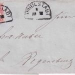 Bayern - 3 Kr. Wappen gez. Brief HKS Ingolstadt - Regensburg 12/12 (1871)