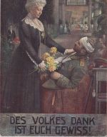 DR - Kaiserin u. Verwundeter farb. Künstler-/Wohlfahrtskarte Rotes kreuz 1916