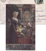 DR - Kaiserin u. Verwundeter farb. Künstler-/Wohlfahrtskarte Rotes kreuz 1916