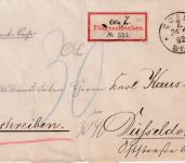DR - Coeln 7 24/6. 82 Einschreibe-Dienstbrief n. Düsseldorf - Nachporto