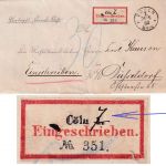 DR - Coeln 7 24/6. 82 Einschreibe-Dienstbrief n. Düsseldorf - Nachporto