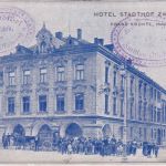 Tschechien - Zwittau (Mähren) Hotel Stadthof sw-Ansicht gelaufen 1909