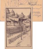 DR/Militaria - Unterstand sw-Künstler/AK gelaufen Feldpost 9. bay. Res.Div. 1916