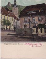 Bayern - Muggendorf Marktplatz Polsterei farb. AK ungelaufen ca. 1900