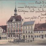 Sachsen - Frohburg Marktplatz farb. AK gelaufen 1905