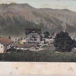 Schweiz - Giesbach Hotel Schweibenalp farb. AK gelaufen 1910