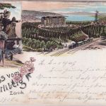 Schweiz - Uerliberg Gruss vom Farblitho gelaufen 1900