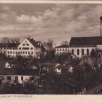 Bayern - Bad Aibling m. Pfarrkirche sw-AK gelaufen 1928
