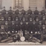 Österreich - Vršovice /Wrschowitz Soldatengruppe priv. sw-AK gelaufen