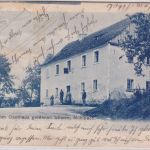 Österreich - Mühlbach b. Eger Gasthof goldener Löwe sw-AK gelaufen 1910