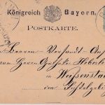 Bayern - 5 Pfg. Wappen Ganzsachenkarte K1 Rain II 25. SEP - Weißenstadt 1876