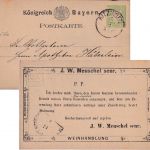 Bayern - 3 Pfg. Wappen Ganzsachenkarte priv. Zudruck HKS Kitzingen 13/2
