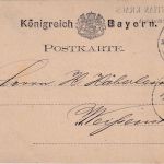 Bayern - 3 Pfg Wappen Ganzsachenkarte priv. Zudruck K1 Weiden 11. AUG