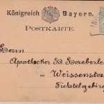 Bayern - 5 Pfg Wappen Ganzsachenkarte HKS Ingenheim 4/8 - Weißenstadt 1876