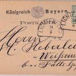 Bayern - 5 Pfg. Wappen Ganzsachenkarte HKS Lichtenfels 31/8 - Weißenstadt