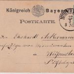 Bayern - 5 Pfg. Wappen Ganzsachenkarte K1 Nürnberg I 12/3 (1876) PRACHT !
