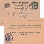 Bayern - 5 Pfg. Rauten Ganzsachenkarte/F-Teil (Zudruck) K1 München II 16. MAI 93