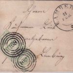 Thurn&Taxis - 1 Kr. geschn. waagr. Paar Brief Ring 168 Camberg 11. FEB (1862)