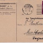 DR-Infla - 30 Pfg. Nationalversammlung Karte Essen - Marktredwitz 24.3.21
