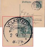 DR - Volkstedt (Schwarzb.-Rudolst.) 2.9.12 KOS 5 Pfg. Germania Ganzsachenkarte