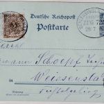 DR - 2 Pfg. K/A Ganzsachenkarte + Zusatz Bahnpost Schleusingen Themar 1900