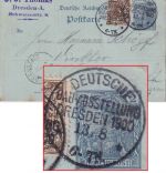 DR - Deutsche Bau-Ausstellung Dresden 1900 SST Ganzsachenkarte n. Weißenstadt