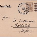 DR - 3 n. 2 Pfg. Germania Drucksachen-Ganzsache Stuttgart Bahnhof 1. DEZ 12