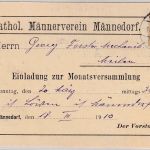 Schweiz - 2 Rp. Tellknabe Einladungskarte/Drucksache Männedorf - Meilen 1910