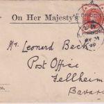 England - 2x1+1/2 P. Victoria Brief London - Fellheim 1899