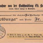 Schweiz - 12 Rp. Kreuz/Ziffer Nachnahmedrucksachenkarte Sarnen 1904