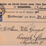 Schweiz - 12 Rp. Kreuz/Ziffer Nachnahmedrucksachenkarte Sarnen 1904